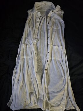 POL White Knit Sleeveless Vest/Duster